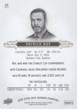 2018 Upper Deck Goodwin Champions - Photo Variations Red #30 Patrick Roy Back