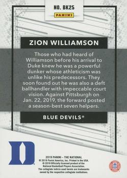 2019 Panini The National - Basketball Prospects Escher Squares #BK25 Zion Williamson Back