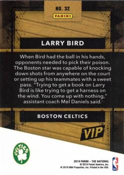 2019 Panini National Convention VIP Gold Packs #32 Larry Bird Back