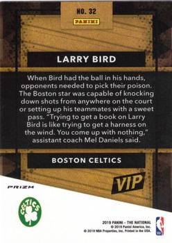 2019 Panini National Convention VIP Gold Packs - Hyper Prizm #32 Larry Bird Back