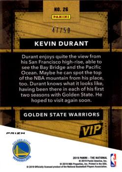 2019 Panini National Convention VIP Gold Packs - Pink Disco Prizm #26 Kevin Durant Back