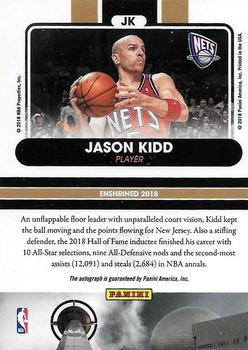 2019 Panini The National - Basketball Hall of Fame Autographs #JK Jason Kidd Back