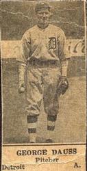 1925-31 W590 Strip Cards #NNO George Dauss Front