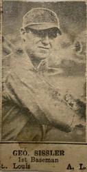 1925-31 W590 Strip Cards #NNO George Sisler Front