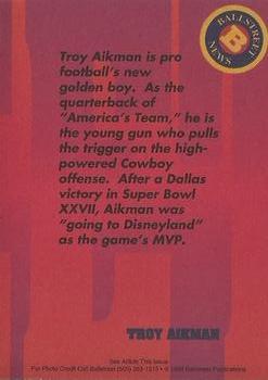 1993 Ballstreet News - Platinum #NNO Troy Aikman Back