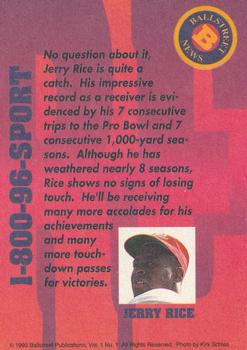 1993 Ballstreet News - Platinum #NNO Jerry Rice Back