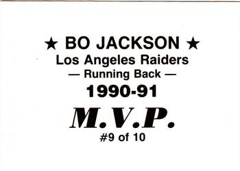 1990 M.V.P. Bo Jackson (unlicensed) #9 Bo Jackson Back