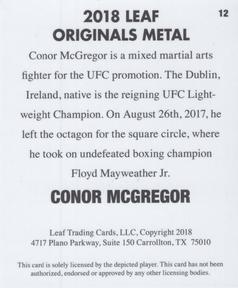 2018 Leaf Originals Metal #12 Conor McGregor Back