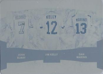 2018 Leaf In The Game Used Sports - Draft Class History Relics Printing Plates Cyan #DCH-07 John Elway / Jim Kelly / Dan Marino Front