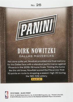 2019 Panini Black Friday #26 Dirk Nowitzki Back