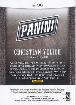 2019 Panini Black Friday #30 Christian Yelich Back