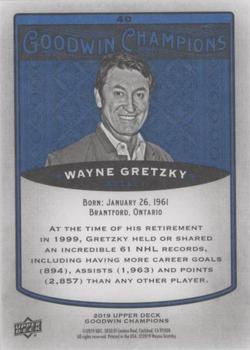 2019 Upper Deck Goodwin Champions - Royal Blue #40 Wayne Gretzky Back