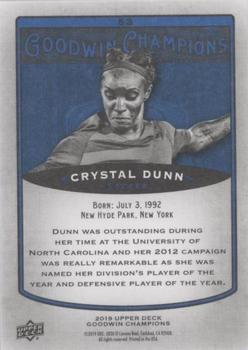 2019 Upper Deck Goodwin Champions - Royal Blue #53 Crystal Dunn Back