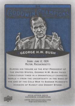 2019 Upper Deck Goodwin Champions - Royal Blue #94 George H.W. Bush Back