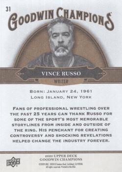 2020 Upper Deck Goodwin Champions #31 Vince Russo Back