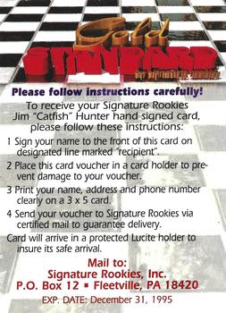 1994 Signature Rookies Gold Standard - Hall of Fame Autographs Redemption #NNO Jim Hunter Back