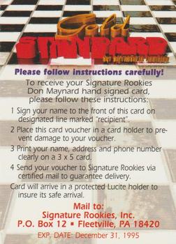 1994 Signature Rookies Gold Standard - Hall of Fame Autographs Redemption #NNO Don Maynard Back