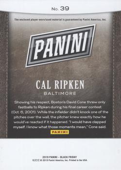 2019 Panini Black Friday - Relics #39 Cal Ripken Back