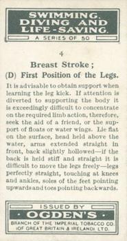 1931 Ogden's Swimming, Diving and Life-Saving #4 Breast Stroke (D) Back