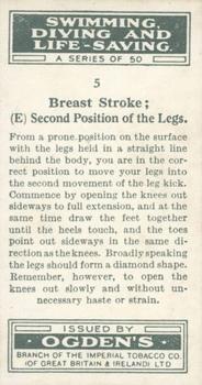 1931 Ogden's Swimming, Diving and Life-Saving #5 Breast Stroke (E) Back