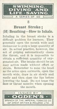 1931 Ogden's Swimming, Diving and Life-Saving #8 Breast Stroke (H) Back