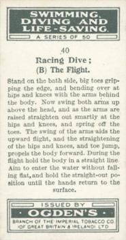 1931 Ogden's Swimming, Diving and Life-Saving #40 Racing Dive (B) Back