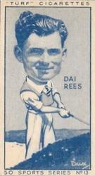 1949 Carreras Turf Cigarettes Sports Series #13 Dai Rees Front