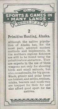 1930 B.A.T. Sports & Games In Many Lands #2 Primitive Hunting, Alaska Back
