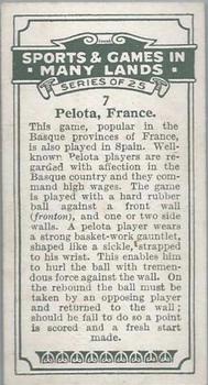 1930 B.A.T. Sports & Games In Many Lands #7 Pelota, France Back