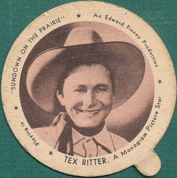 1938 Dixie Ice Cream Lids #NNO Tex Ritter Front