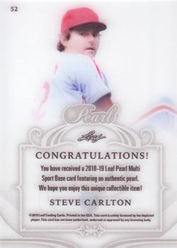 2018-19 Leaf Pearl - Platinum #52 Steve Carlton Back