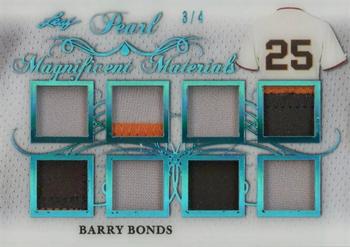 2018-19 Leaf Pearl - Magnificent Materials 8 Relics - Platinum #MM-03 Barry Bonds Front