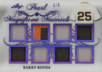 2018-19 Leaf Pearl - Magnificent Materials 8 Relics - Purple #MM-03 Barry Bonds Front