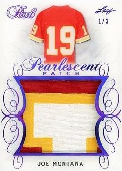2018-19 Leaf Pearl - Pearlescent Patch - Purple #PP-13 Joe Montana Front