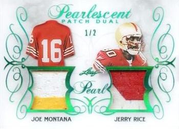 2018-19 Leaf Pearl - Pearlescent Dual Patch - Green #PPD-07 Joe Montana / Jerry Rice Front