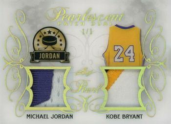 2018-19 Leaf Pearl - Pearlescent Dual Patch - Gold #PPD-04 Michael Jordan / Kobe Bryant Front