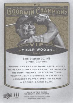 2019 Upper Deck Goodwin Champions - VIP Prize Red #P-2 Tiger Woods Back