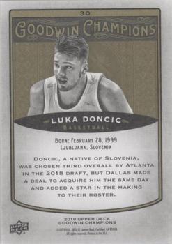 2019 Upper Deck Goodwin Champions - Photo Variations Black #30 Luka Doncic Back