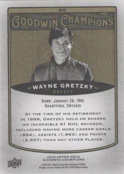 2019 Upper Deck Goodwin Champions - Photo Variations Black #40 Wayne Gretzky Back