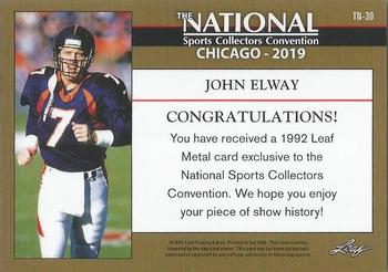2019 Leaf National Convention #TN-30 John Elway Back