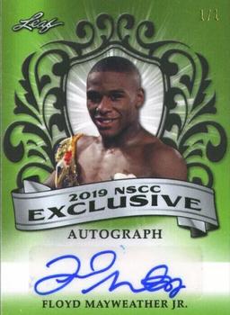 2019 Leaf National Convention - Exclusive Autographs Green #NR-FM Floyd Mayweather Jr. Front