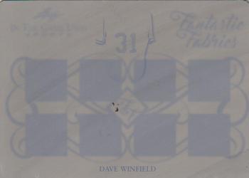 2019 Leaf In the Game Used - Fantastic Fabrics 8 Relics Printing Plates Black #FF-05 Dave Winfield Front