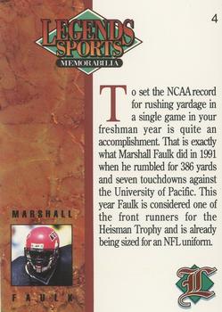 1993 Legends Sports Memorabilia #4 Marshall Faulk Back