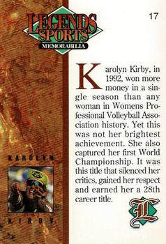 1993 Legends Sports Memorabilia #17 Karolyn Kirby Back