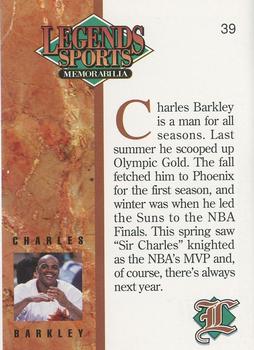 1993 Legends Sports Memorabilia #39 Charles Barkley Back
