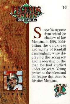 1993 Legends Sports Memorabilia - Silver #16 Steve Young Back