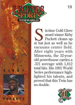 1993 Legends Sports Memorabilia - Silver #19 Kirby Puckett Back