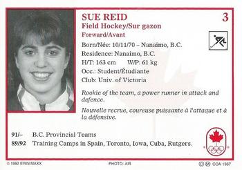 1992 Erin Maxx Summer Olympics Hopefuls #3 Sue Reid Back