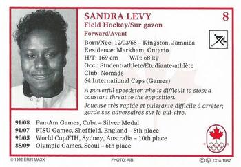 1992 Erin Maxx Summer Olympics Hopefuls #8 Sandra Levy Back