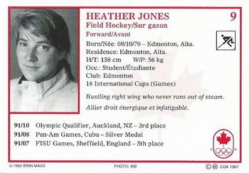 1992 Erin Maxx Summer Olympics Hopefuls #9 Heather Jones Back
